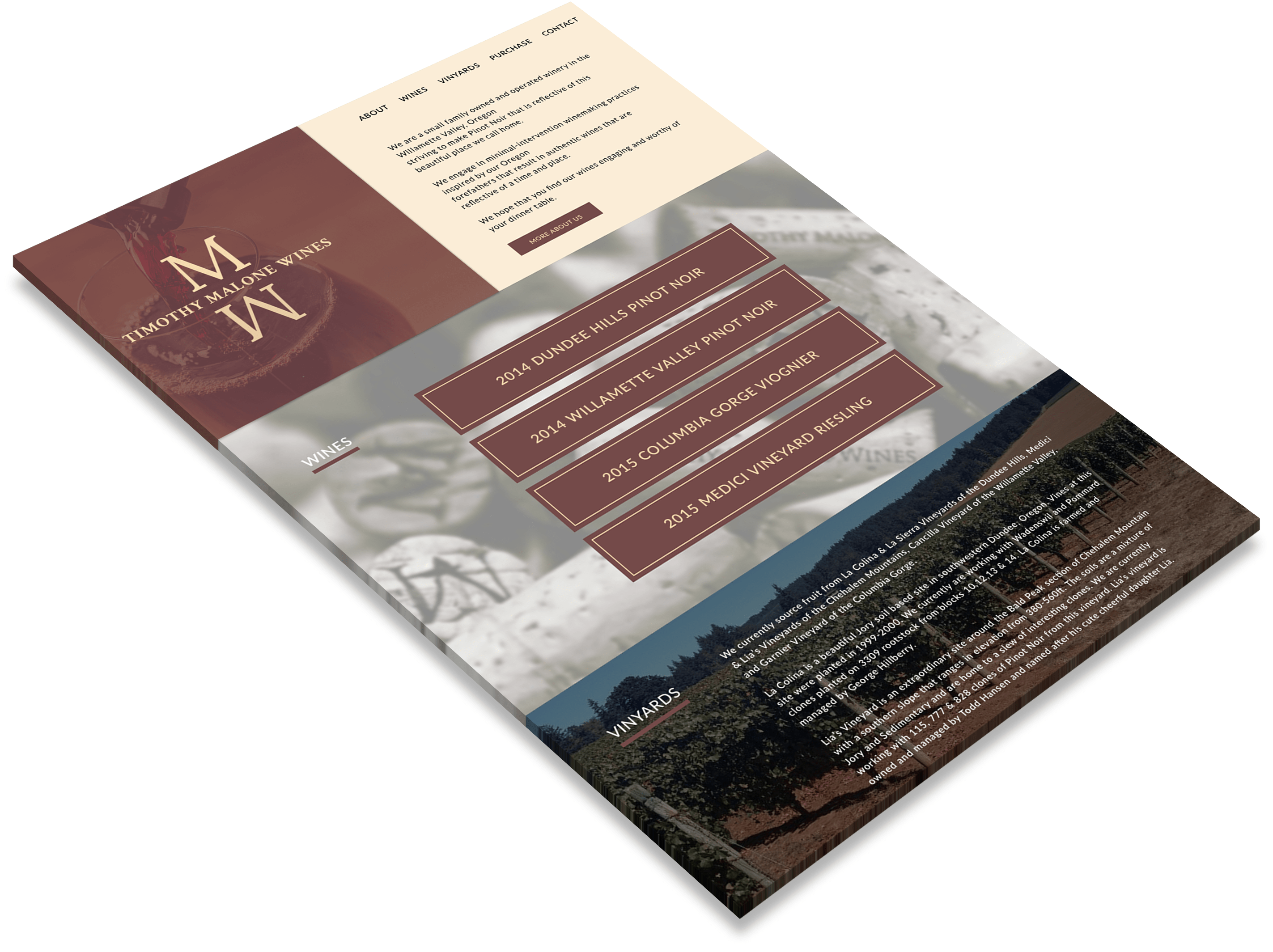 Winery website image
